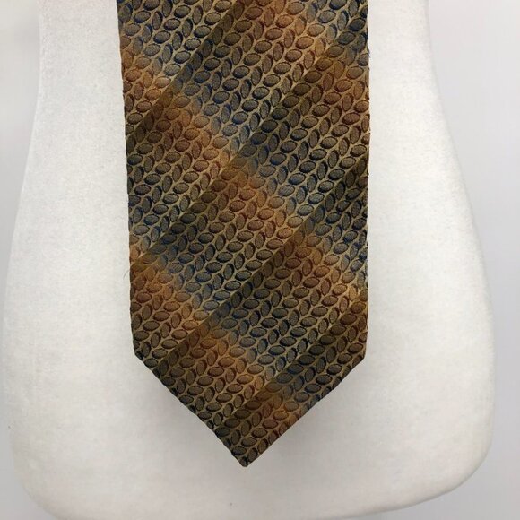 Tino Cosma for Harry Rosen Brown and tan patterned Wide Tie - Picture 3 of 9